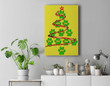 Dog Paws Print Christmas Tree for Dog Lovers Premium Wall Art Canvas Decor-New Portrait Wall Art-Yellow