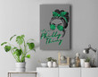 IT'S A PHILLY THING Its A Philadelphia Thing Girl Bun Messy Premium Wall Art Canvas Decor-New Portrait Wall Art-Gray
