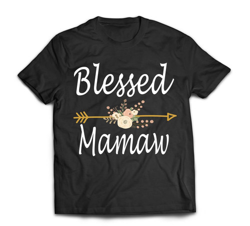 Blessed Mamaw Thanksgiving Christmas Gifts Custom Graphic T-Shirt
