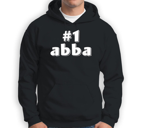 #1 abba Father's Day Gift - World's Best Dad, Hebrew Sweatshirt & Hoodie