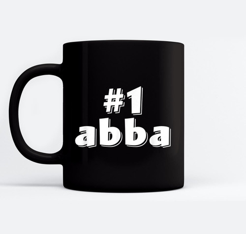 #1 abba Father's Day Gift - World's Best Dad, Hebrew Black Mugs