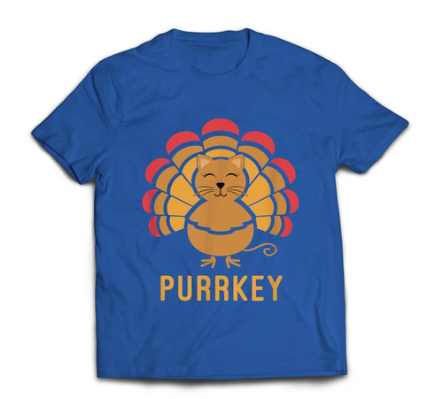 Purrkey Turkey Cat Pun Funny Thanksgiving Cat Lover T-shirt