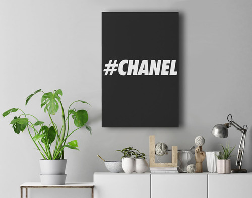 #CHANEL Hashtag Social Network Media CHANEL Name Premium Wall Art Canvas Decor