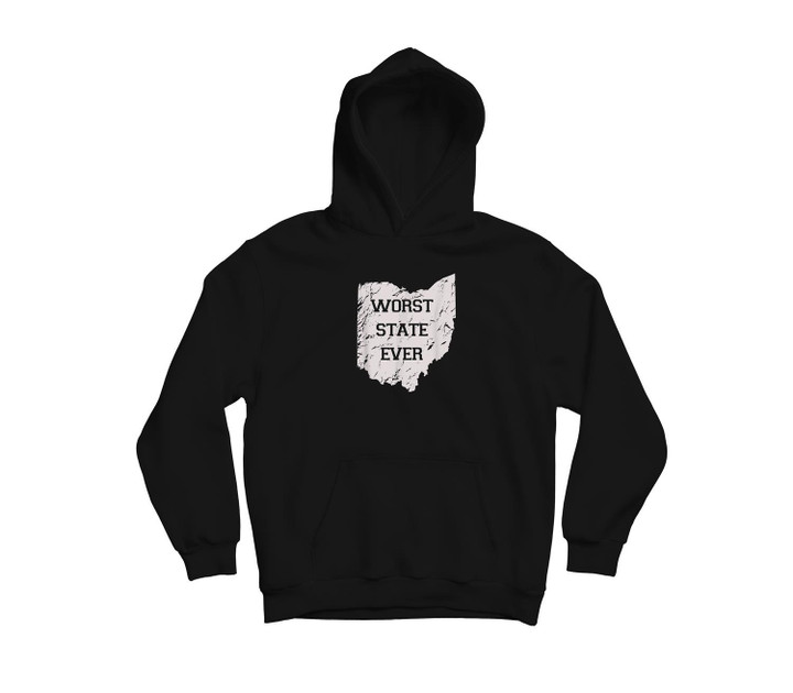 Worst State Ever Ohio Sucks Gift Youth Hoodie & T-Shirt-Youth Hoodie-Black