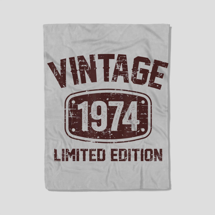 49 Years Old Vintage 1974 Limited Edition 49th Birthday Fleece Blanket-30X40 In-White