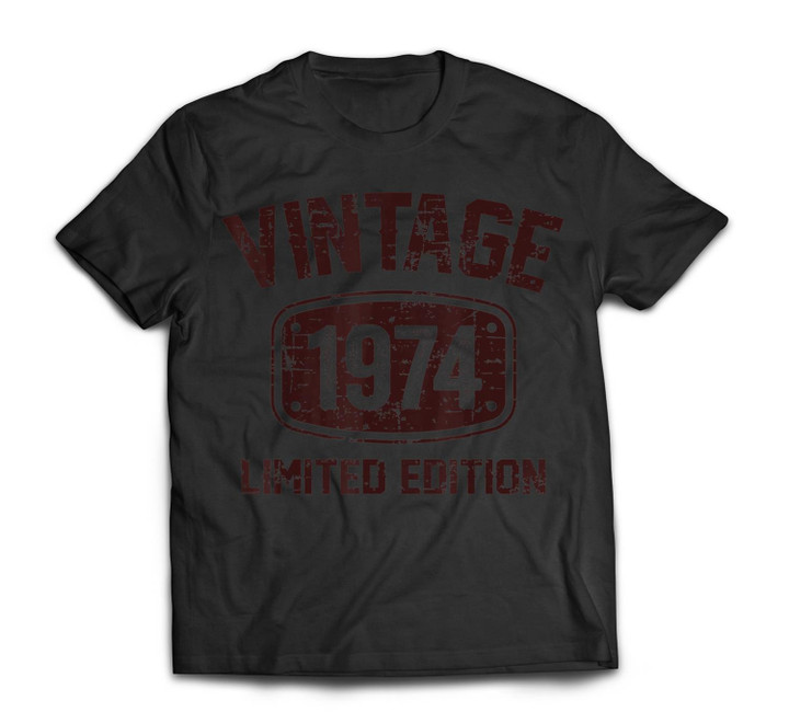 49 Years Old Vintage 1974 Limited Edition 49th Birthday T-shirt-Men-Black