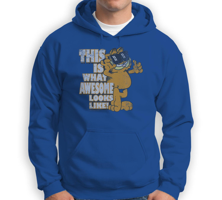 Garfield Awesome Sweatshirt & Hoodie-Adult Hoodie-Royal