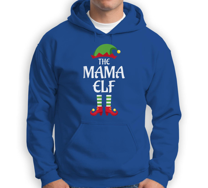 Mama Elf Family Matching Group Christmas Sweatshirt & Hoodie-Adult Hoodie-Royal