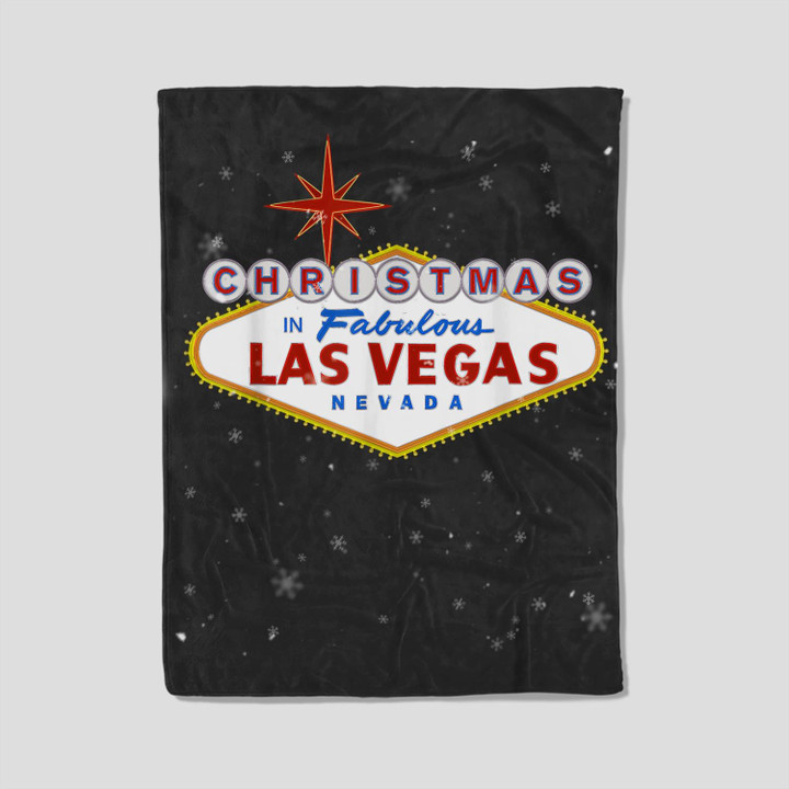 Christmas in Las Vegas Fleece Blanket-30X40 In-Black