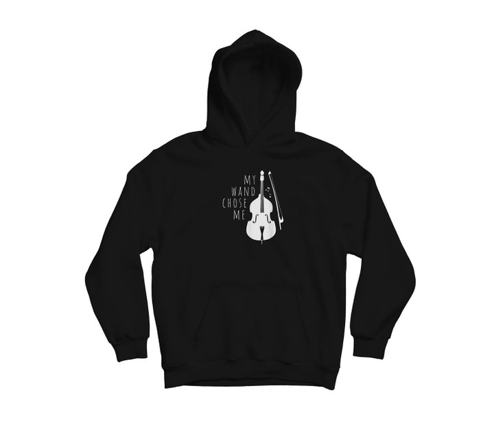 Double Bass My Wand Chose Me String Bass Gift Youth Hoodie & T-Shirt-Youth Hoodie-Black