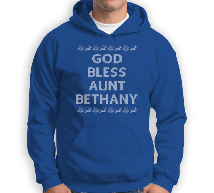 Funny God Bless Aunt Bethany Christmas Sweater Sweatshirt & Hoodie-Adult Hoodie-Royal