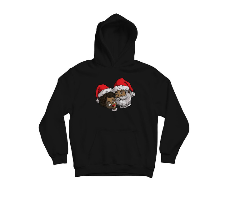 African American Santa Black Mrs Claus African American Gift Youth Hoodie & T-Shirt-Youth Hoodie-Black