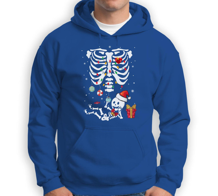 Christmas Pregnancy Skeleton Baby Heart Rib Cage X-Ray Xmas Sweatshirt & Hoodie-Adult Hoodie-Royal