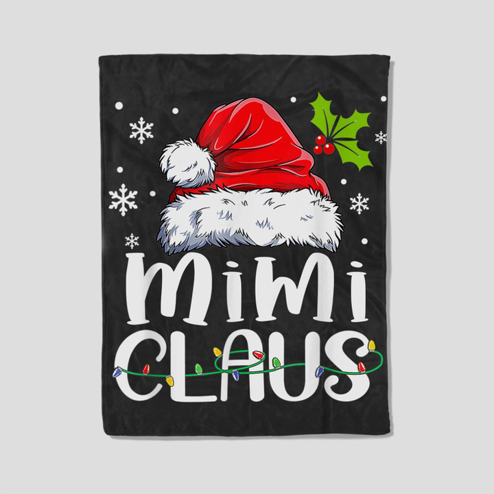 Mimi Claus Christmas Pajama Family Matching Xmas Fleece Blanket-30X40 In-Black