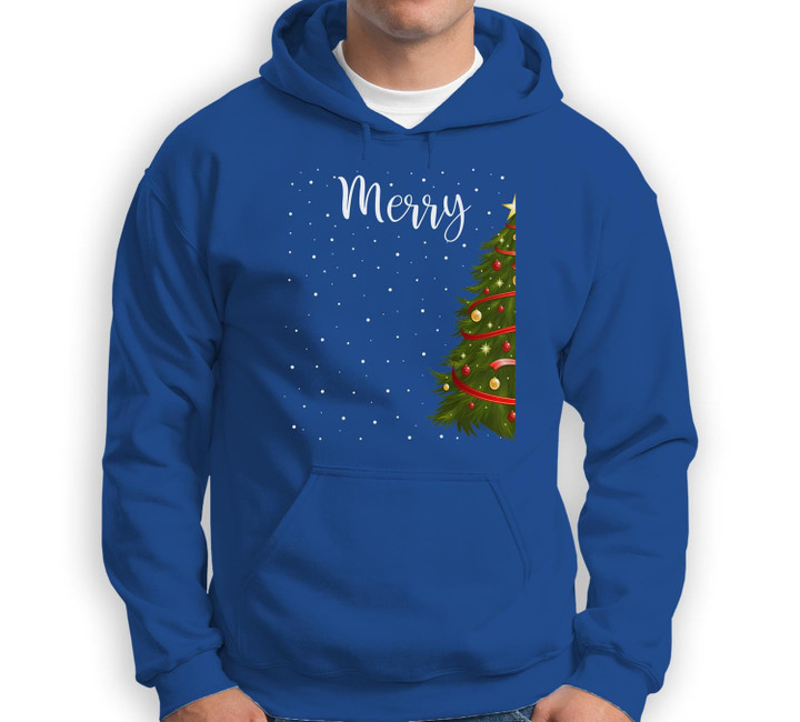 Merry Christmas Funny Christmas Tree Couples Matching Sweatshirt & Hoodie-Adult Hoodie-Royal