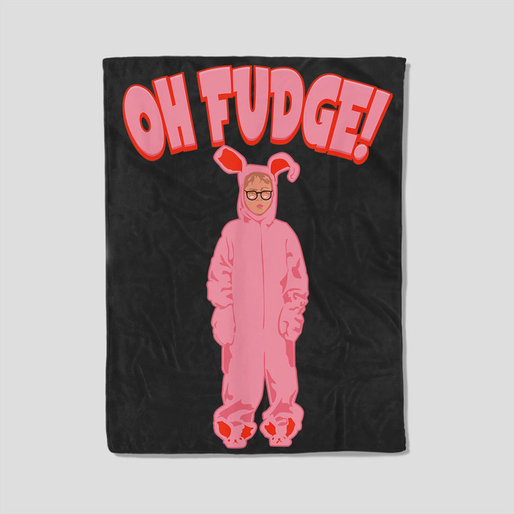Oh Fudge! Pink Nightmare Bunny Costume Funny Christmas Fleece Blanket-30X40 In-Black