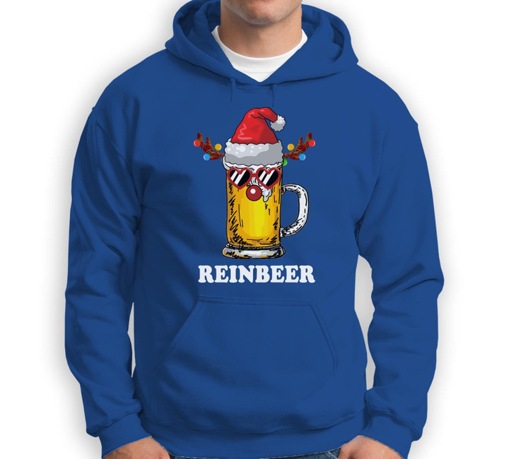 Reinbeer Christmas Pajama Funny Reindeer Gifts Beer Lover Sweatshirt & Hoodie-Adult Hoodie-Royal