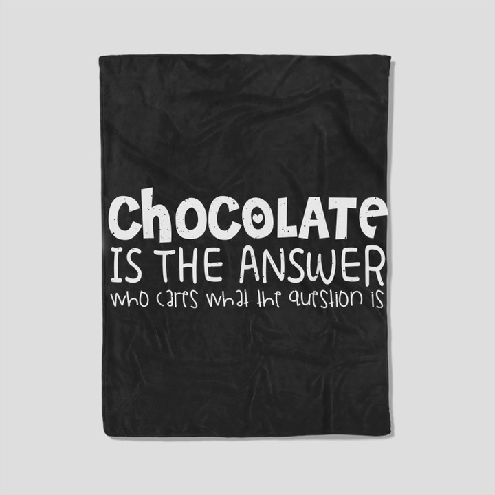 Chocolate Lover Funny Gift - Chocolate Is The Answer Fleece Blanket-30X40 In-Black