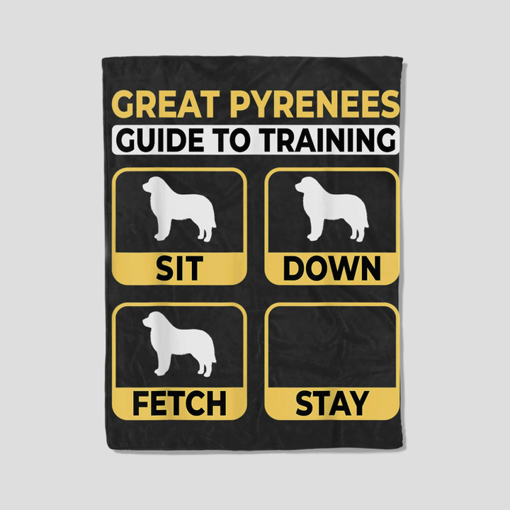 Great Pyrenees Guide To Training - Pyrenean Dog Fleece Blanket-30X40 In-Black