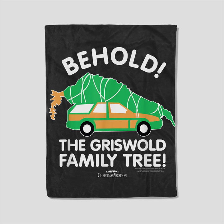 National Lampoon's Christmas Vacation Behold the Family Tree Fleece Blanket-30X40 In-Black