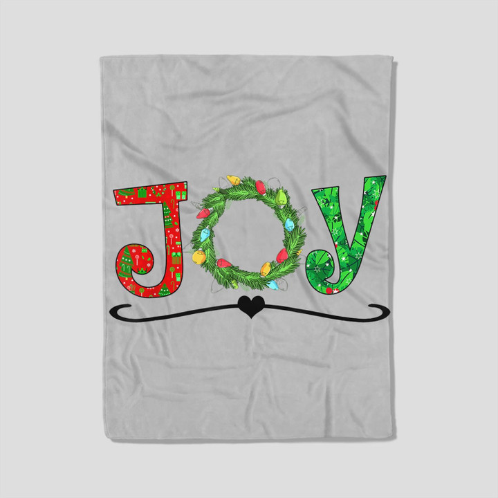 JOY Christmas Fleece Blanket-30X40 In-White