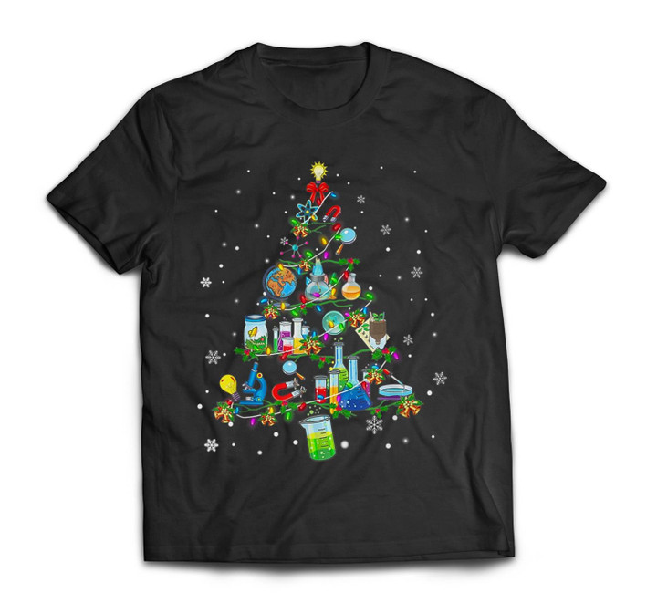 Science Christmas Lights Tree Decoration Science Xmas Snow T-shirt-Men-Black