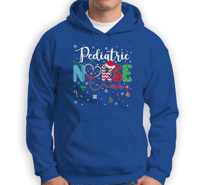 Merry Christmas Nurse Pediatric Nurse Christmas Pattern Sweatshirt & Hoodie-Adult Hoodie-Royal