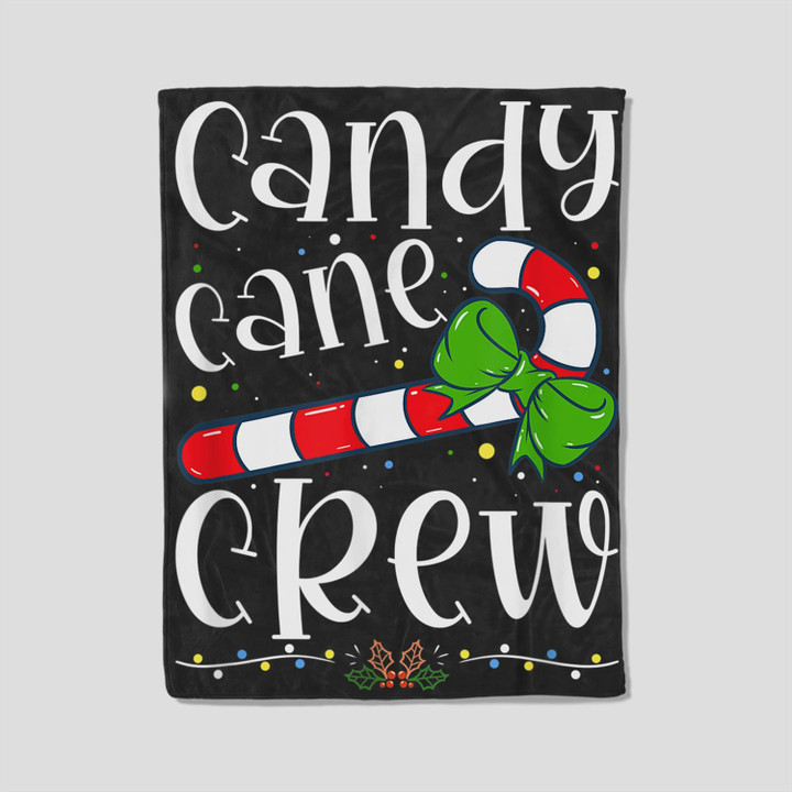 Candy Cane Crew Funny Christmas Candy Lover X-mas Fleece Blanket-30X40 In-Black