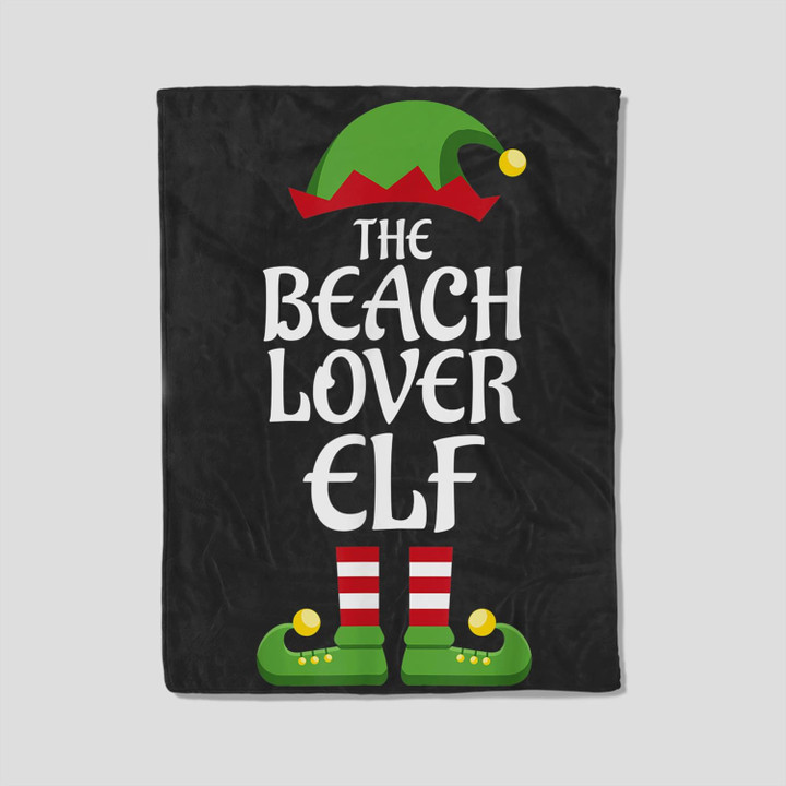 Beach Lover Elf Family Matching Group Christmas Fleece Blanket-30X40 In-Black