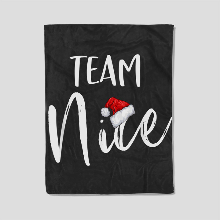 Team Nice Funny Christmas Family Matching Pajamas Fleece Blanket-30X40 In-Black