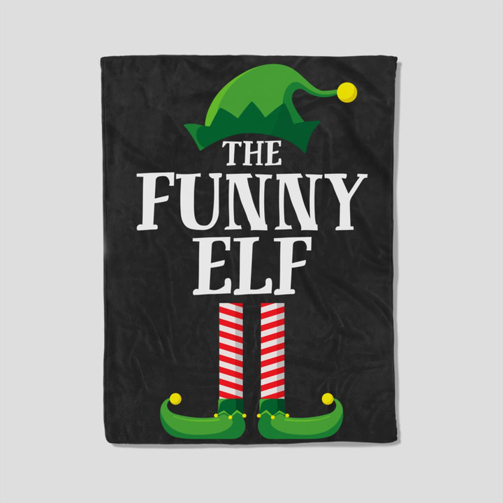 Funny Elf Matching Family Group Christmas Party Fleece Blanket-30X40 In-Black
