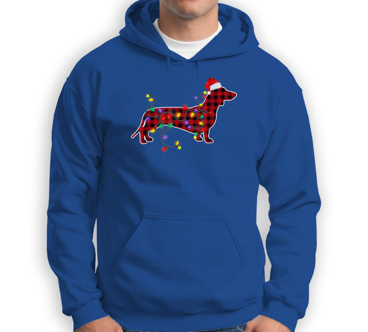 Dachshund Dog Lights Christmas Matching Family Sweatshirt & Hoodie-Adult Hoodie-Royal
