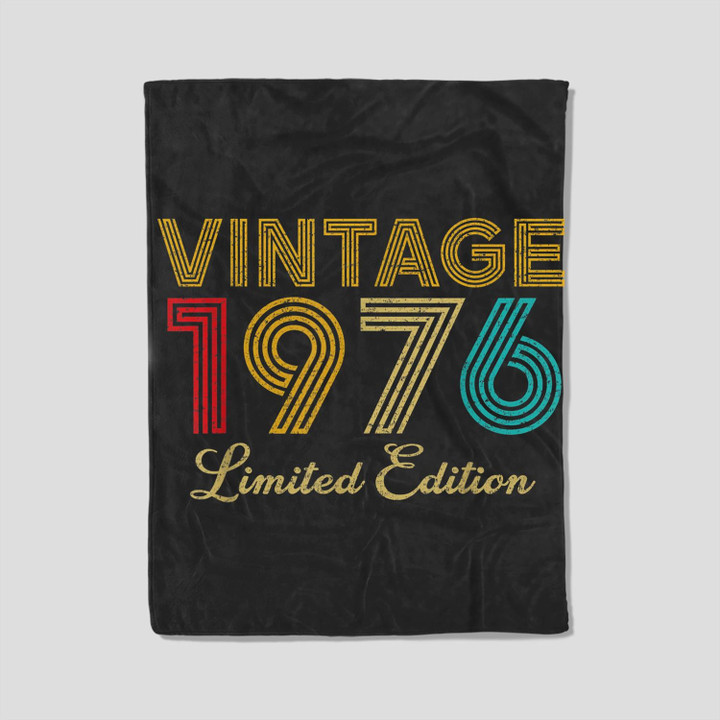 47 Years Old Vintage 1976 Limited Edition 47th Birthday Fleece Blanket-30X40 In-Black