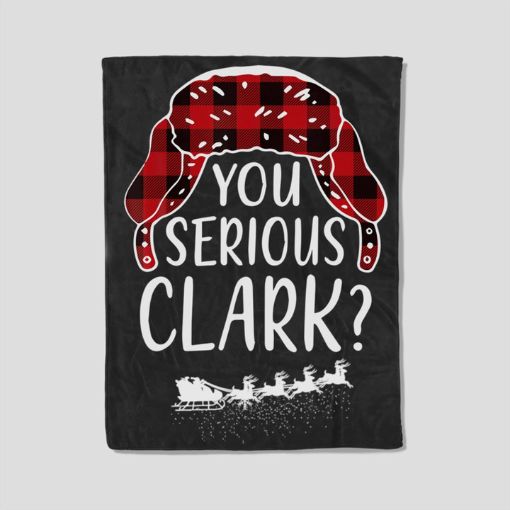 You Serious Clark Christmas Vacation Plaid Red Funny Fleece Blanket-30X40 In-Black