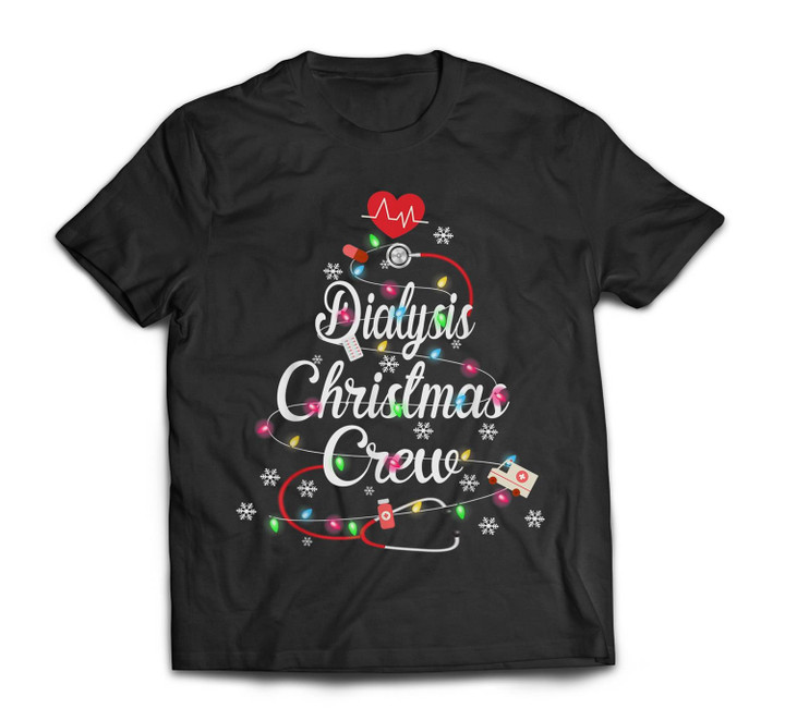 Dialysis Christmas Crew Dialysis Nurse Nephrology Technician T-shirt-Men-Black