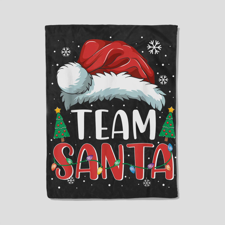 Team Santa Christmas Family Matching Pajamas Fleece Blanket-30X40 In-Black