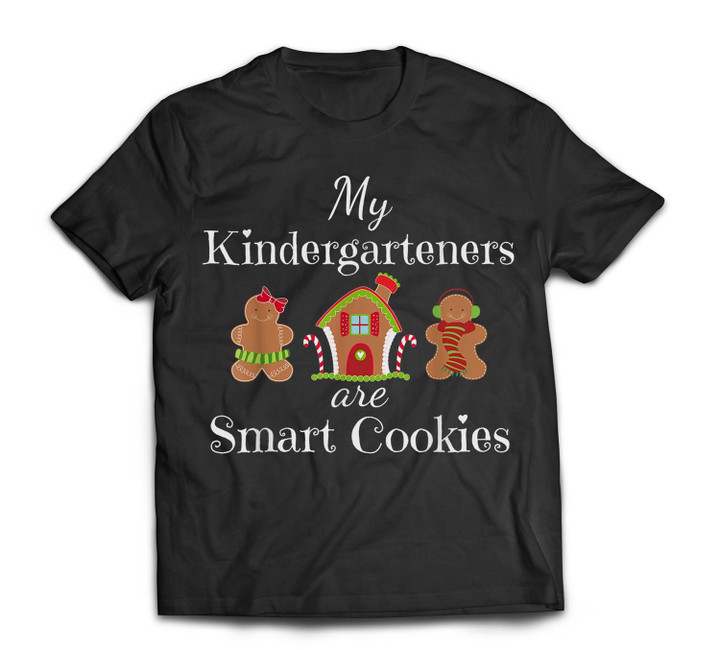 Kindergarten Teacher Christmas Cute Smart Cookies Holiday T-shirt-Men-Black