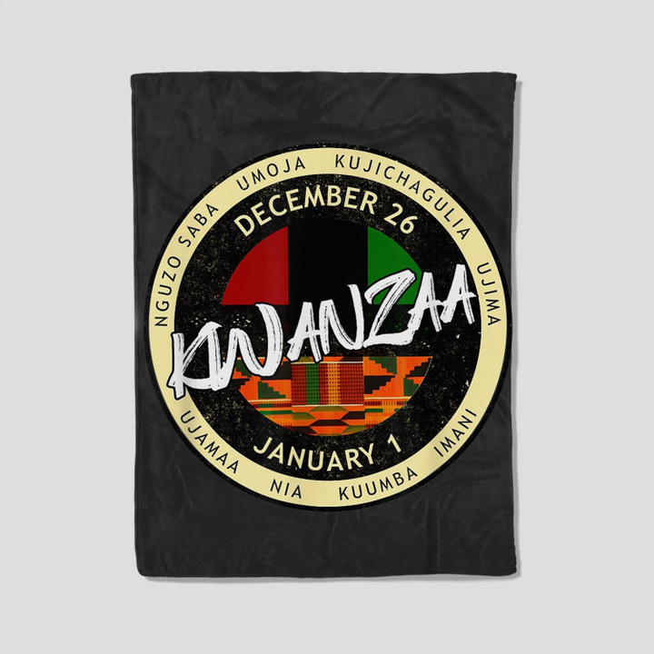 Kwanzaa Fleece Blanket-30X40 In-Black
