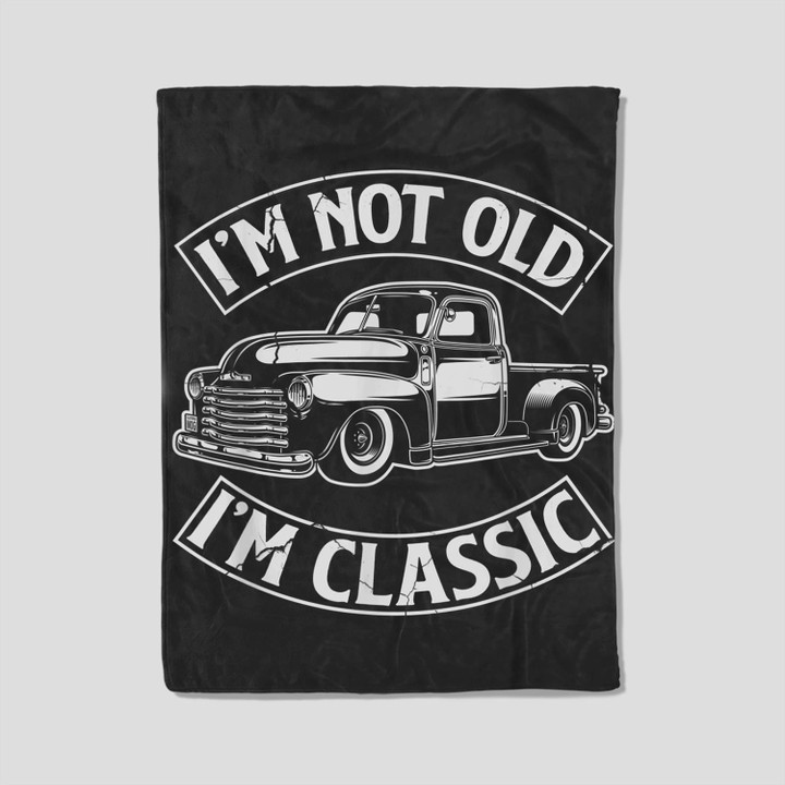 Funny I'm Not Old I'm Class Retro Vintage Pickup Trucks Fleece Blanket-30X40 In-Black