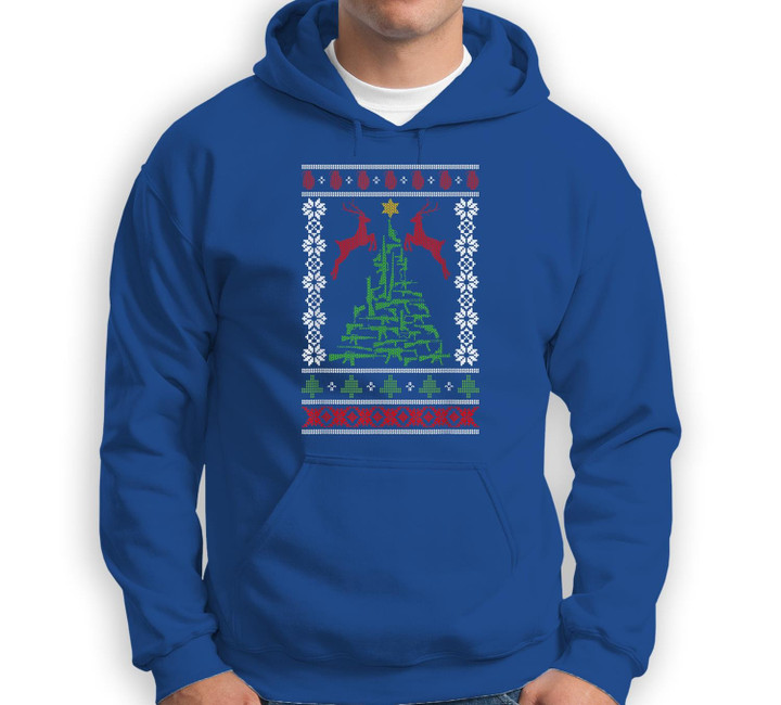 Guns Ugly Christmas Sweater Military Gun Right 2nd Amendment Sweatshirt & Hoodie-Adult Hoodie-Royal