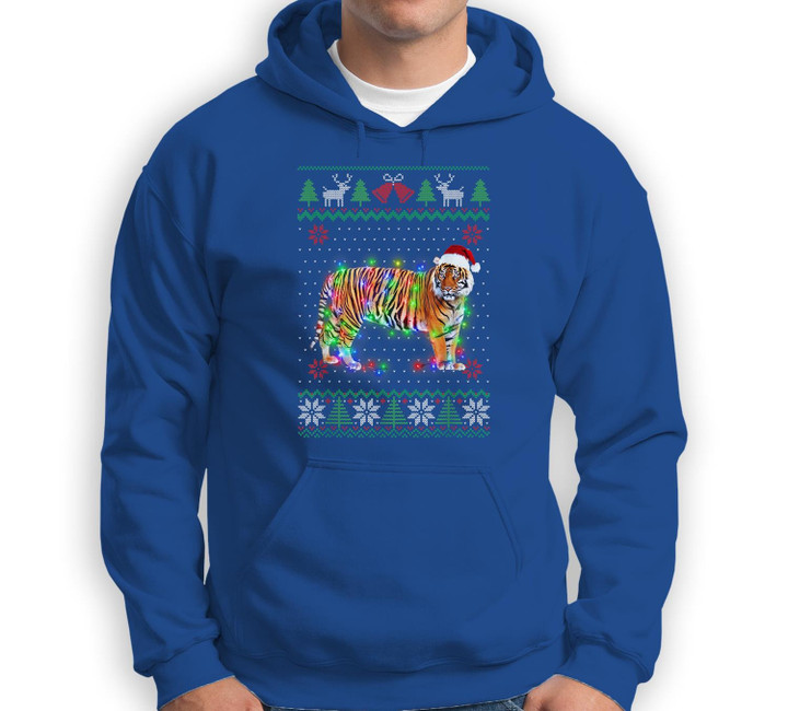 Tiger Animal Ugly Sweater Christmas Puppy Animal Lover Sweatshirt & Hoodie-Adult Hoodie-Royal