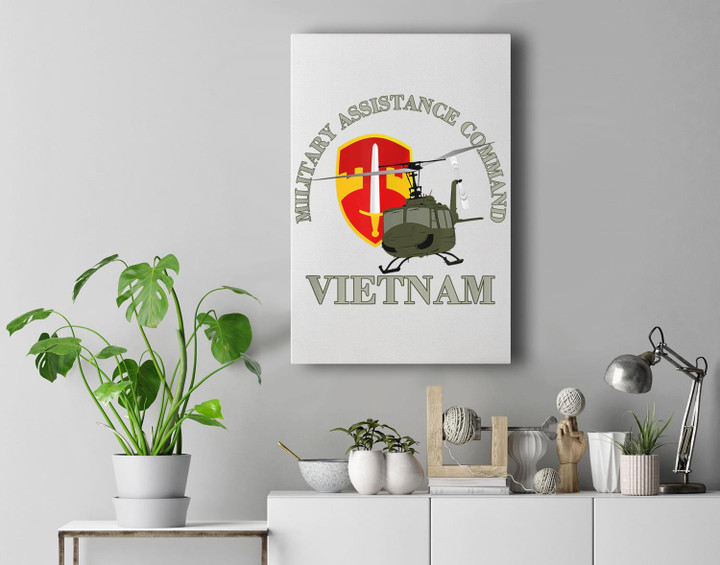 MACV-SOG Vietnam Military Assistance Command Vietnam Veteran Premium Wall Art Canvas Decor-New Portrait Wall Art-White