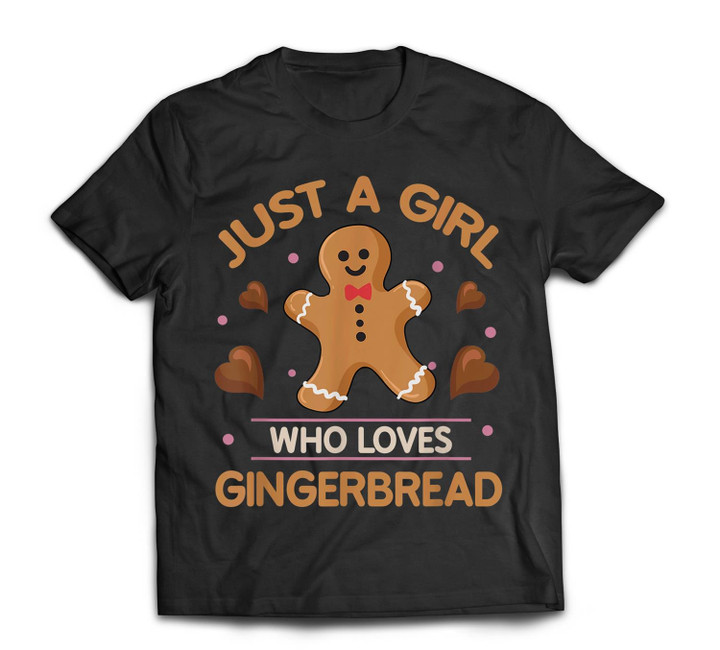 Just A Girl Who Loves Gingerbread Man Funny Christmas T-shirt-Men-Black
