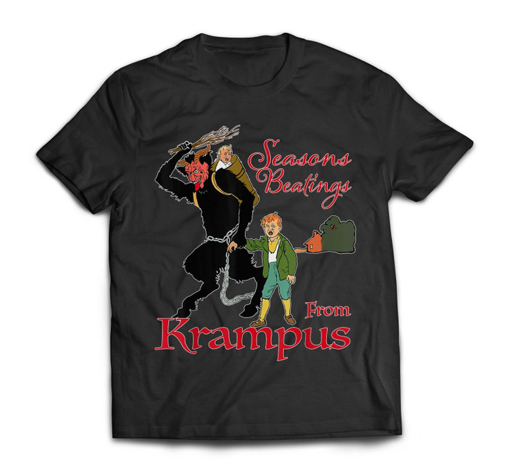 Seasons Beatings Christmas Krampus T-shirt-Men-Black