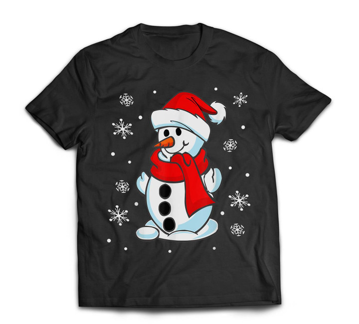 Funny Christmas Snowman Cute Santa Men Women kids Gift T-shirt-Men-Black