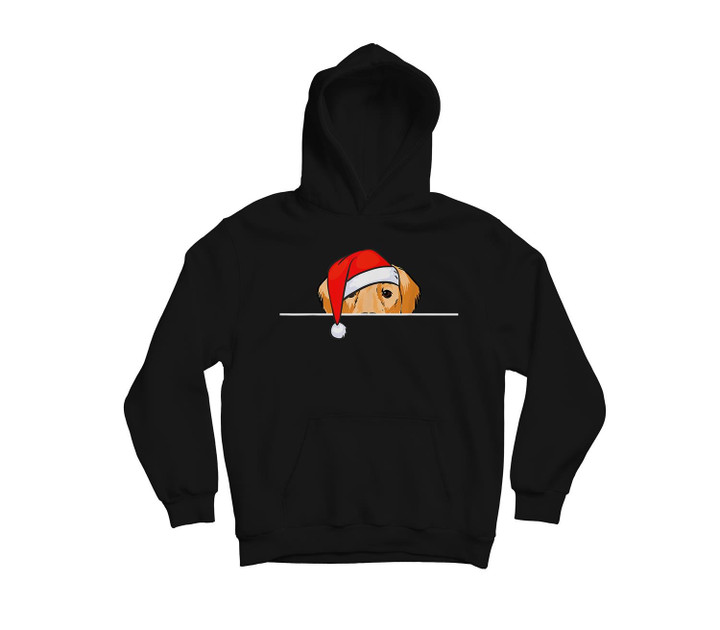 Golden Retriever Dog Christmas Youth Hoodie & T-Shirt-Youth Hoodie-Black