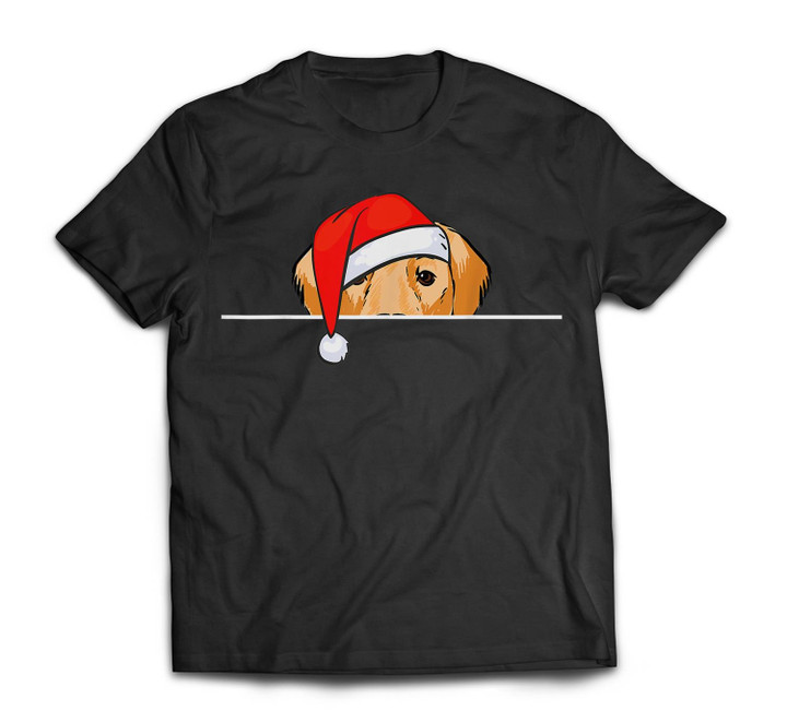Golden Retriever Dog Christmas T-shirt-Men-Black