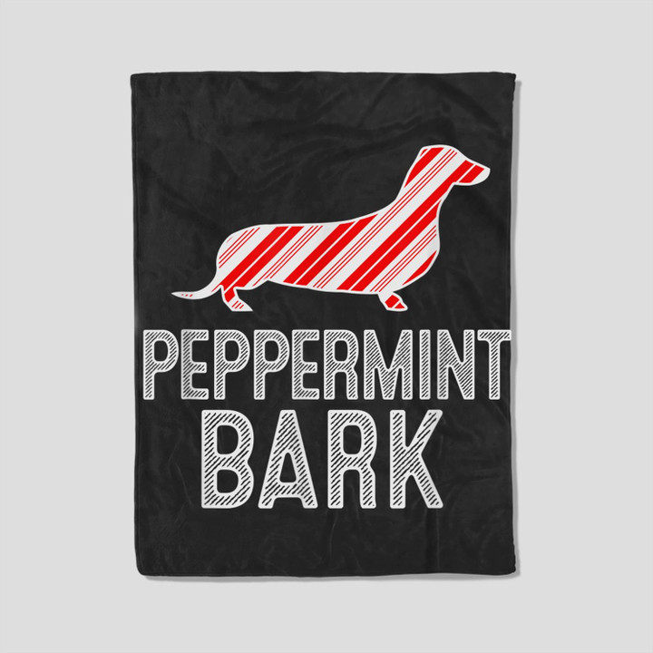 Doxie Dachshund Peppermint Bark Christmas Dog Fleece Blanket-30X40 In-Black