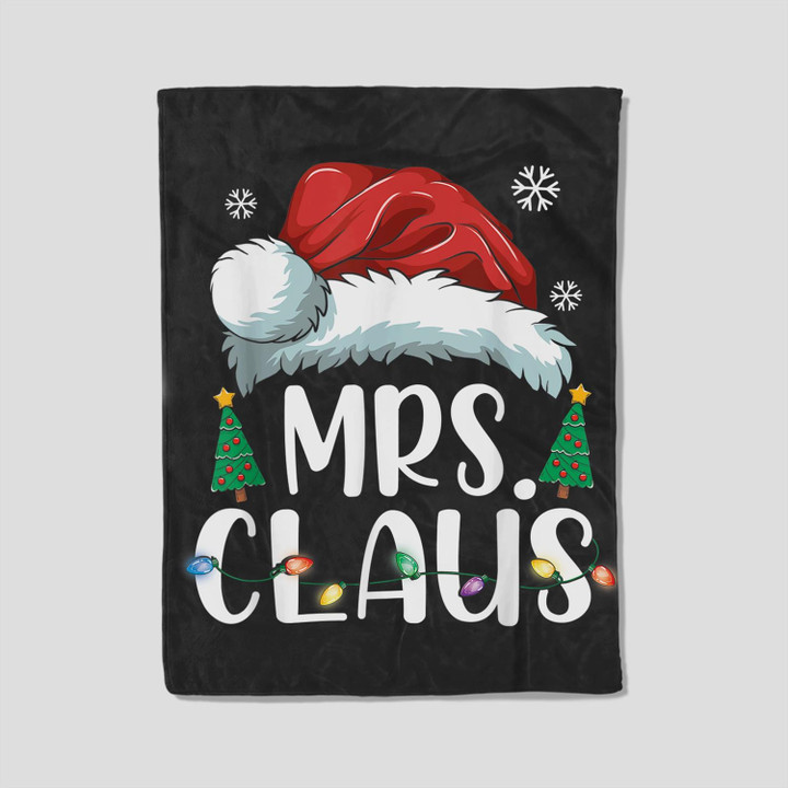Funny Mrs. Claus Santa Christmas Matching Couple Pajama Gift Fleece Blanket-30X40 In-Black