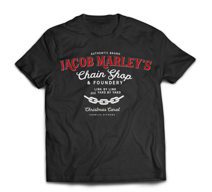 Christmas Carol Jacob Marley Novelty Holiday Tradition T-shirt-Men-Black